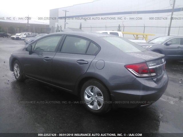 19XFB2F55EE242042 - 2014 HONDA CIVIC LX GRAY photo 3