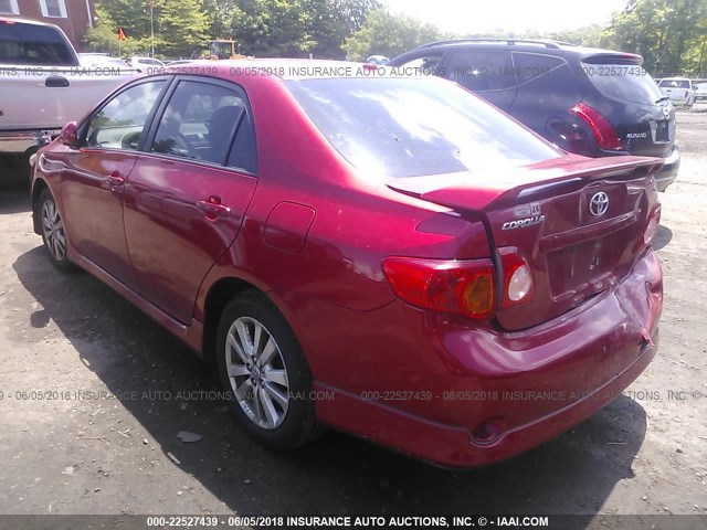 1NXBU40E79Z146168 - 2009 TOYOTA COROLLA S/LE/XLE RED photo 3