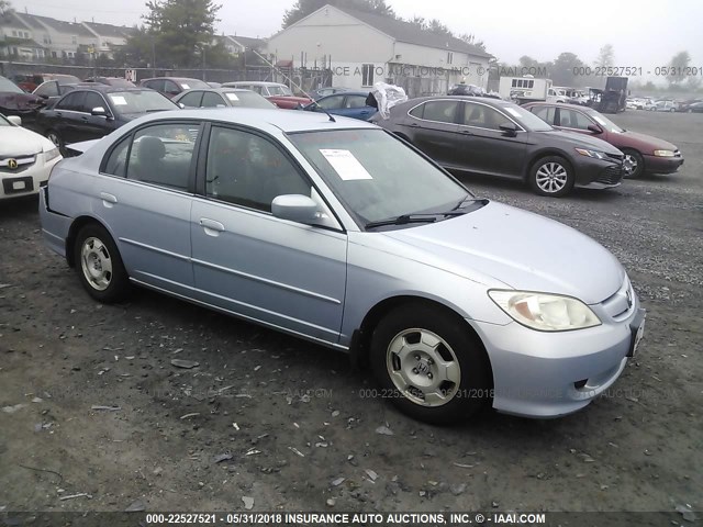 JHMES96695S006812 - 2005 HONDA CIVIC HYBRID BLUE photo 1