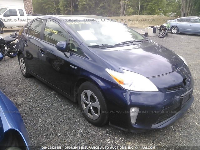 JTDKN3DU8E0358530 - 2014 TOYOTA PRIUS BLUE photo 1