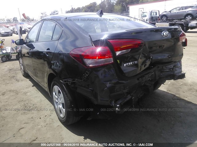 3KPFK4A78HE081226 - 2017 KIA FORTE LX BLACK photo 3