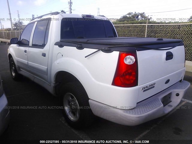 1FMZU67E13UB74085 - 2003 FORD EXPLORER SPORT TR  WHITE photo 3