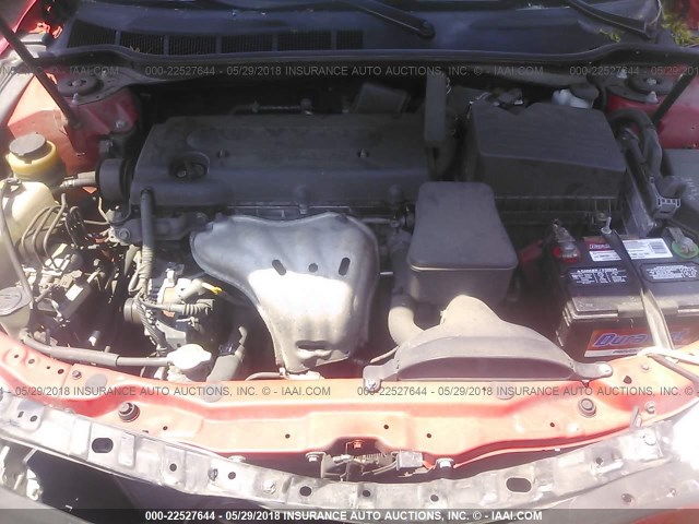 4T1BE46K57U020818 - 2007 TOYOTA CAMRY NEW GENERAT CE/LE/XLE/SE RED photo 10