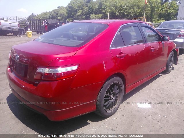 4T1BE46K57U020818 - 2007 TOYOTA CAMRY NEW GENERAT CE/LE/XLE/SE RED photo 4