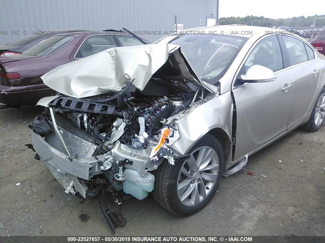 2G4GK5EX8G9134715 - 2016 BUICK REGAL GOLD photo 2