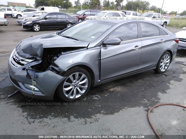 5NPEC4AB7DH533072 - 2013 HYUNDAI SONATA SE/LIMITED GRAY photo 2