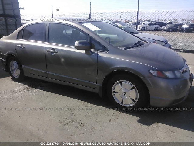 JHMFA36258S010765 - 2008 HONDA CIVIC HYBRID GRAY photo 6