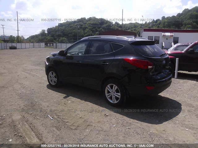 KM8JUCAC8DU739968 - 2013 HYUNDAI TUCSON GLS/LIMITED შავი ფოტო 3