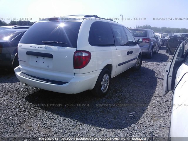 1D4GP24R97B170521 - 2007 DODGE GRAND CARAVAN SE WHITE photo 4