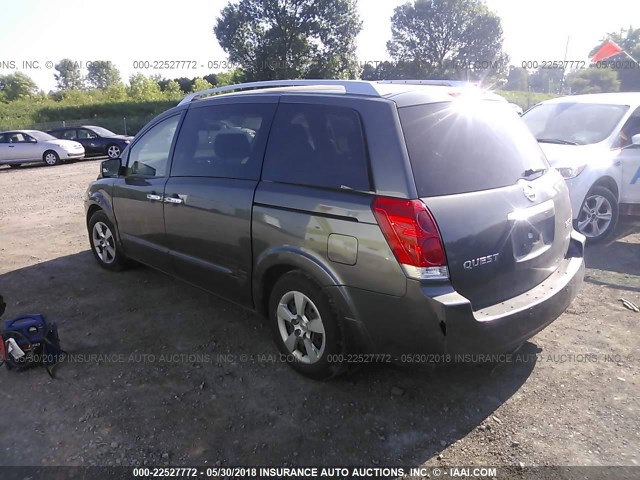 5N1BV28U37N116024 - 2007 NISSAN QUEST S/SE/SL GRAY photo 3