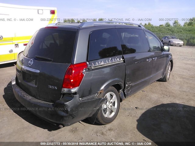 5N1BV28U37N116024 - 2007 NISSAN QUEST S/SE/SL GRAY photo 4