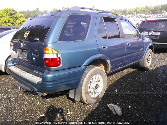 4S6CK58W014416267 - 2001 HONDA PASSPORT EX/LX BLUE photo 4