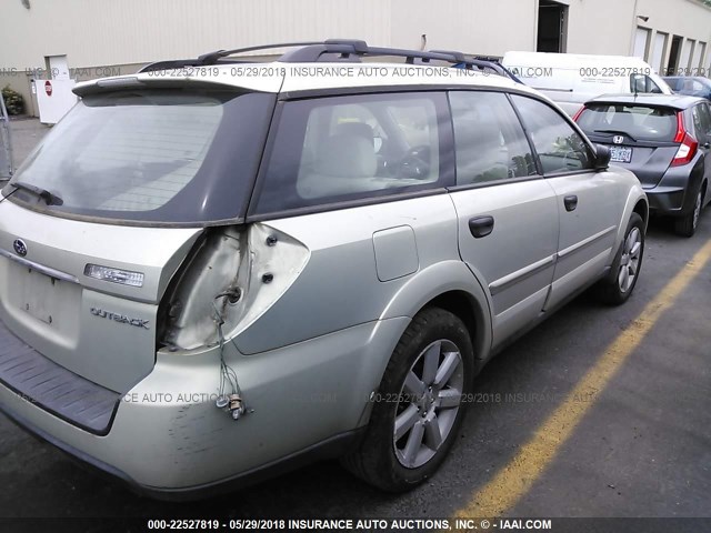 4S4BP61C967344812 - 2006 SUBARU LEGACY OUTBACK 2.5I YELLOW photo 4