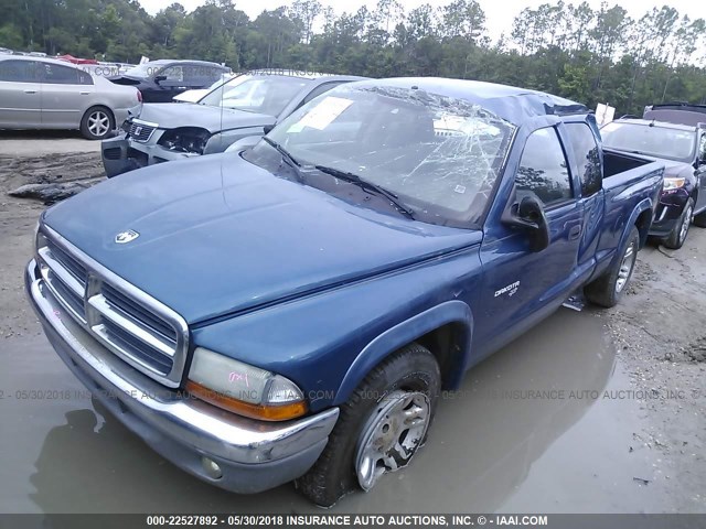 1D7HL42X83S282723 - 2003 DODGE DAKOTA SLT BLUE photo 2