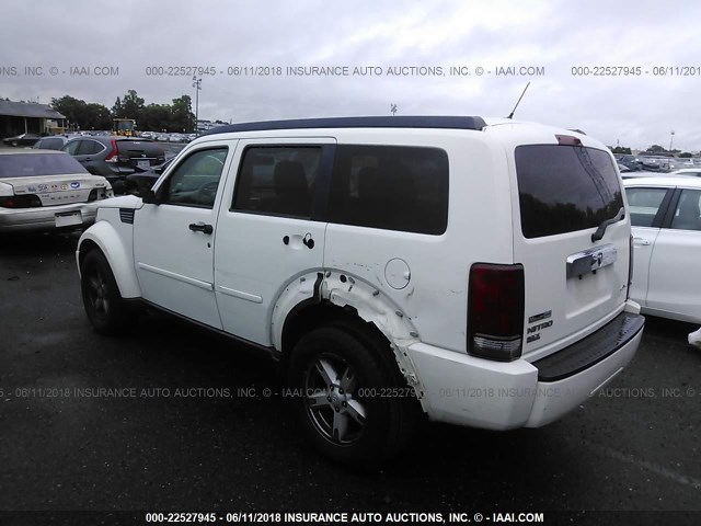 1D8GU58K18W231697 - 2008 DODGE NITRO SLT WHITE photo 3