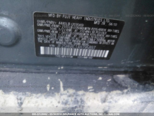 JF2SH6BC1AH795897 - 2010 SUBARU FORESTER XS Yaşıl foto 9