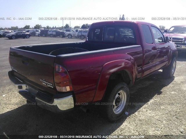 5TETU62N76Z238479 - 2006 TOYOTA TACOMA PRERUNNER ACCESS CAB RED photo 4