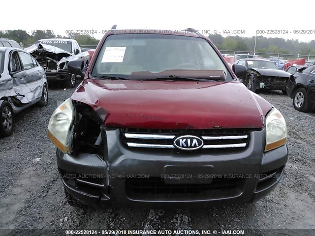 KNDJF724887527802 - 2008 KIA SPORTAGE LX MAROON photo 6