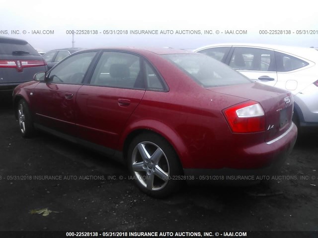 WAULC68E93A252686 - 2003 AUDI A4 1.8T QUATTRO RED photo 3