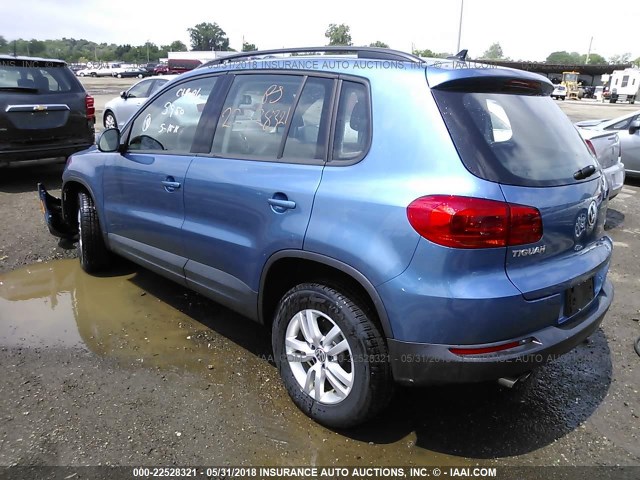 WVGBV7AX6HK023048 - 2017 VOLKSWAGEN TIGUAN S/LIMITED BLUE photo 3