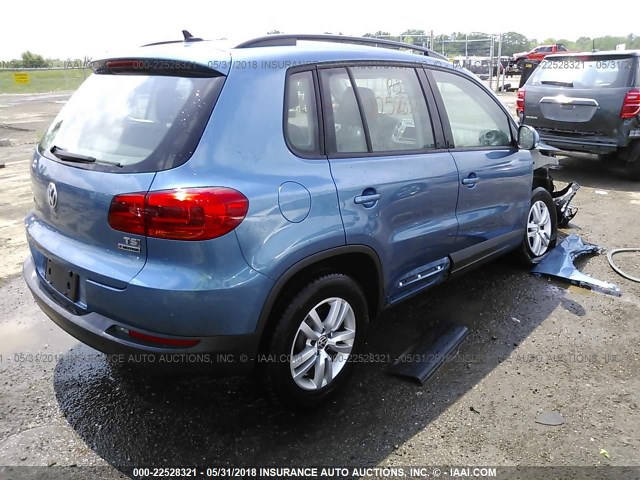 WVGBV7AX6HK023048 - 2017 VOLKSWAGEN TIGUAN S/LIMITED BLUE photo 4