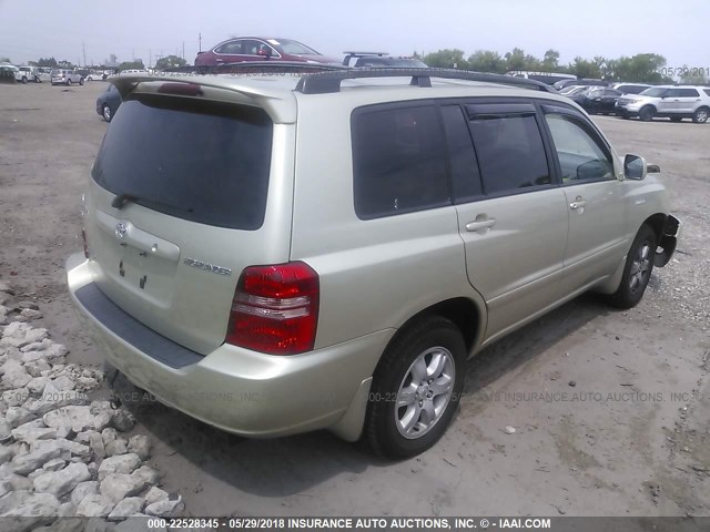 JTEHF21A030132468 - 2003 TOYOTA HIGHLANDER LIMITED GOLD photo 4