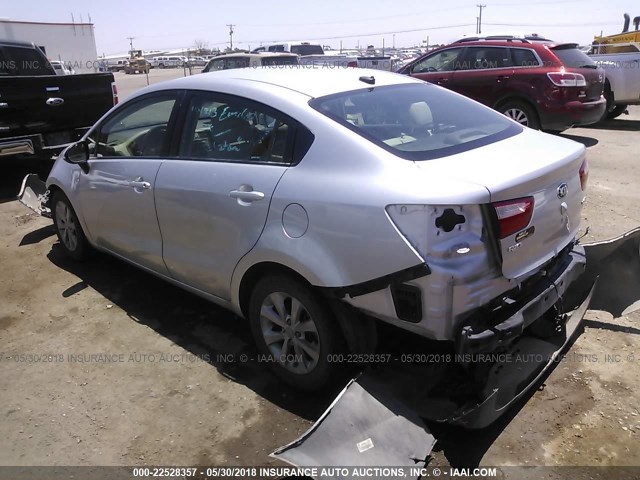 KNADN4A37D6309550 - 2013 KIA RIO EX/SX SILVER photo 3