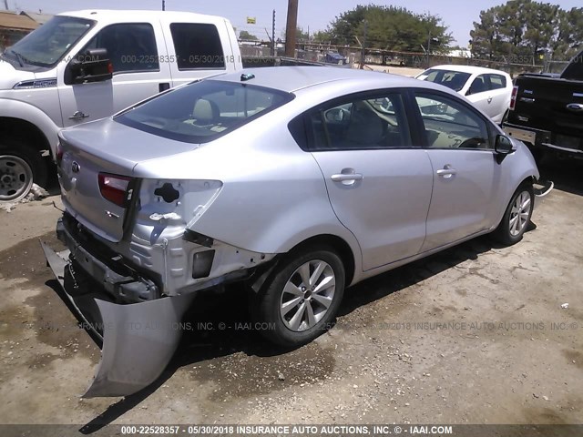 KNADN4A37D6309550 - 2013 KIA RIO EX/SX SILVER photo 4