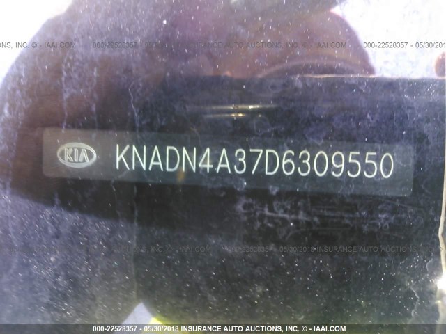 KNADN4A37D6309550 - 2013 KIA RIO EX/SX SILVER photo 9