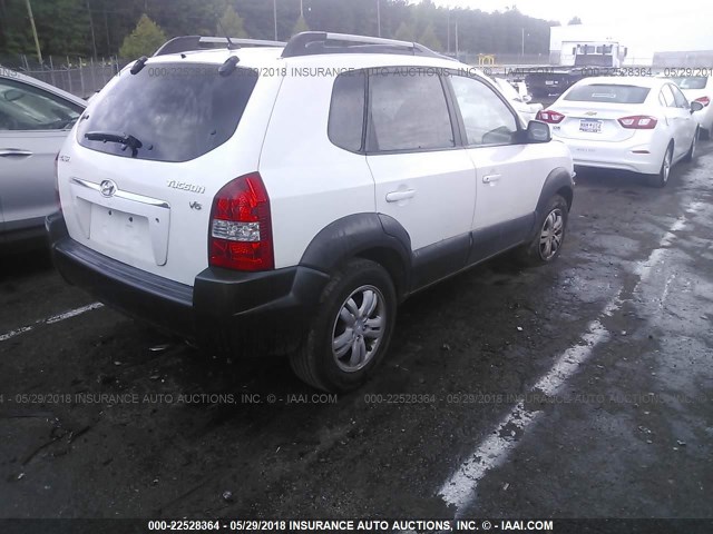 KM8JN12D77U478376 - 2007 HYUNDAI TUCSON SE/LIMITED WHITE photo 4