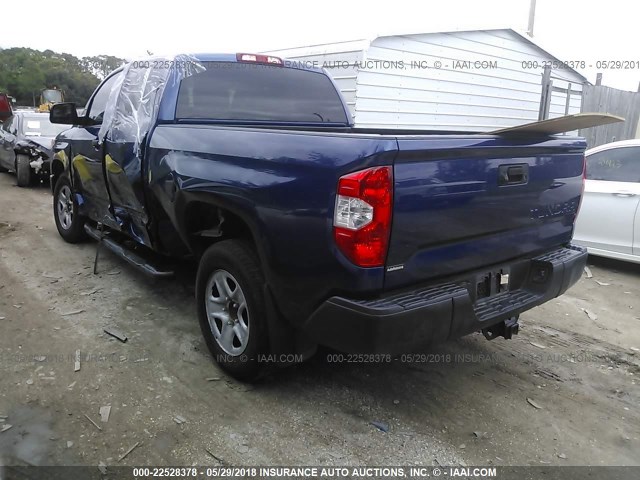 5TFRM5F17FX088781 - 2015 TOYOTA TUNDRA DOUBLE CAB SR/SR5 BLUE photo 3