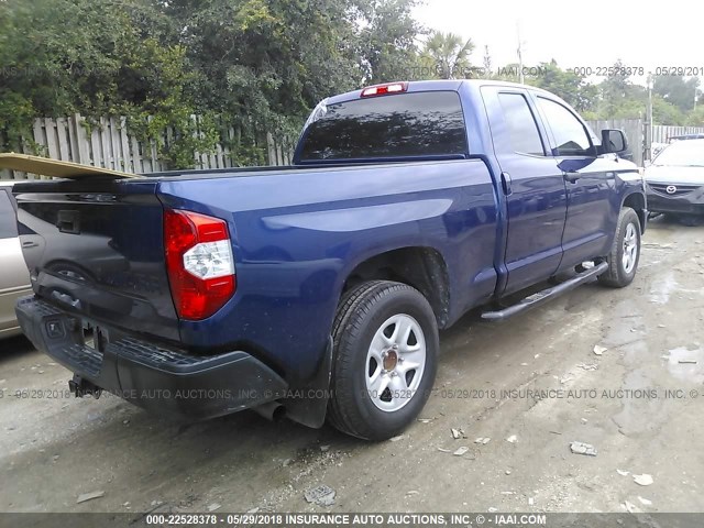 5TFRM5F17FX088781 - 2015 TOYOTA TUNDRA DOUBLE CAB SR/SR5 BLUE photo 4