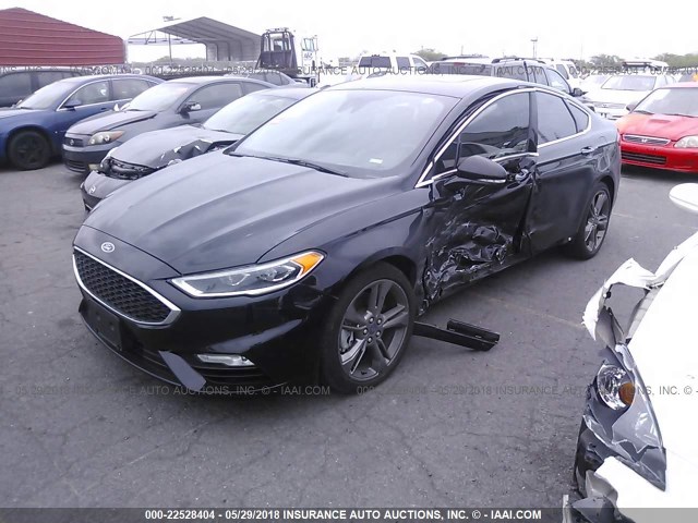 3FA6P0VP0HR322442 - 2017 FORD FUSION SPORT BLACK photo 2