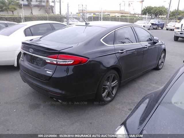 3FA6P0VP0HR322442 - 2017 FORD FUSION SPORT BLACK photo 4