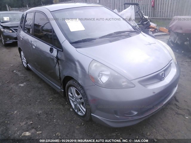 JHMGD38647S003834 - 2007 HONDA FIT S GRAY photo 1