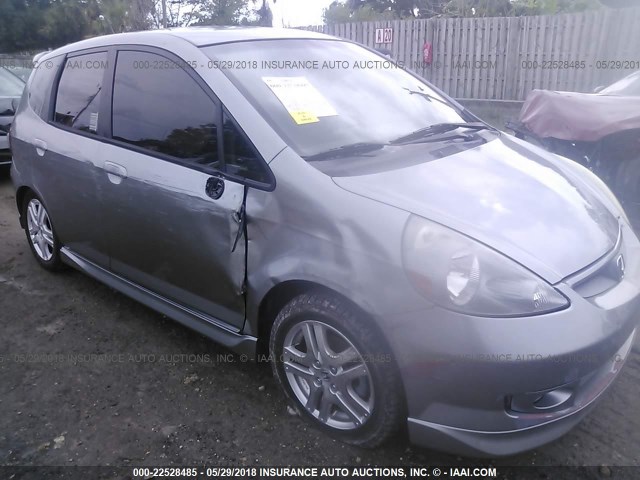 JHMGD38647S003834 - 2007 HONDA FIT S GRAY photo 6