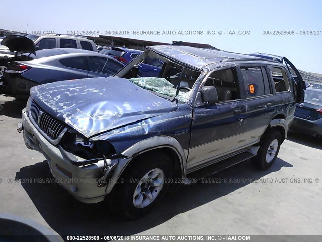 JA4LS41R0XP043292 - 1999 MITSUBISHI MONTERO SPORT LIMITED BLUE photo 2