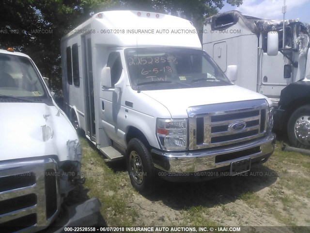 1FDWE3FL0BDA54534 - 2011 FORD ECONOLINE E350 SUPER DUTY CTWAY VAN WHITE photo 1