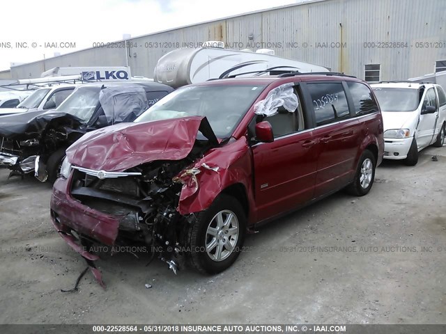 2A8HR54P48R713085 - 2008 CHRYSLER TOWN & COUNTRY TOURING MAROON photo 2