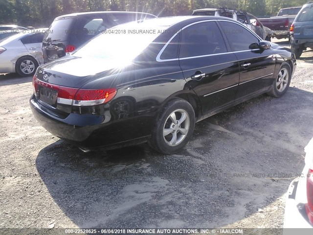 KMHFC46D97A236262 - 2007 HYUNDAI AZERA GLS BLACK photo 4