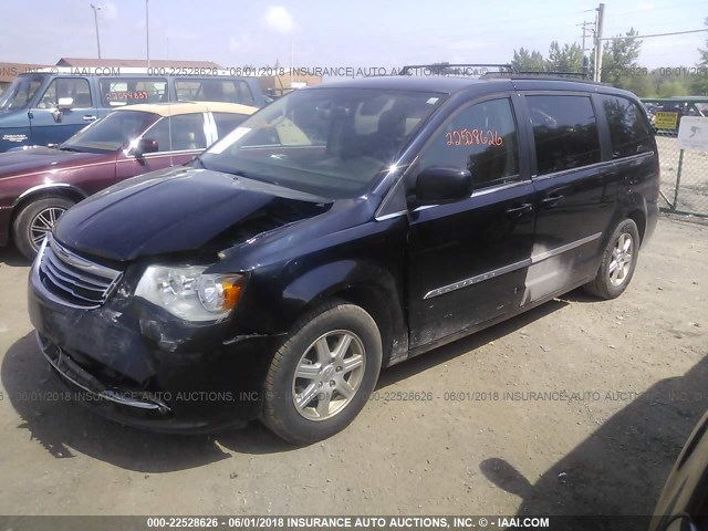 2A4RR5DG2BR635841 - 2011 CHRYSLER TOWN & COUNTRY TOURING Dark Blue photo 2