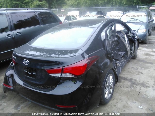 KMHDH4AE1FU283050 - 2015 HYUNDAI ELANTRA SE/SPORT/LIMITED BLACK photo 4