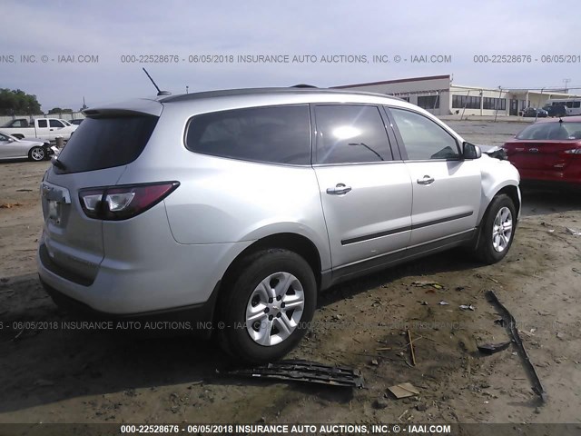 1GNKRFED5EJ259038 - 2014 CHEVROLET TRAVERSE LS SILVER photo 4