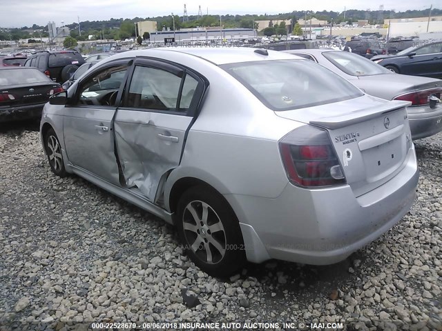 3N1AB6AP5BL719153 - 2011 NISSAN SENTRA 2.0/2.0S/SR/2.0SL SILVER photo 3