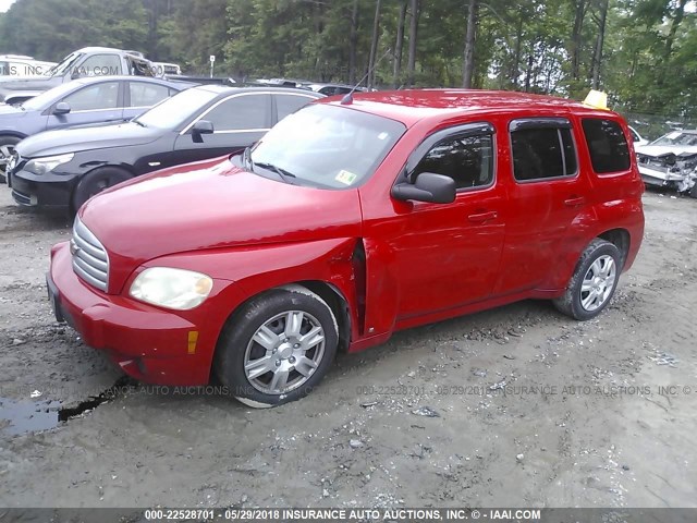 3GNCA13B59S619395 - 2009 CHEVROLET HHR LS RED photo 2