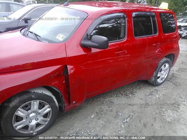 3GNCA13B59S619395 - 2009 CHEVROLET HHR LS RED photo 6