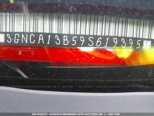 3GNCA13B59S619395 - 2009 CHEVROLET HHR LS RED photo 9