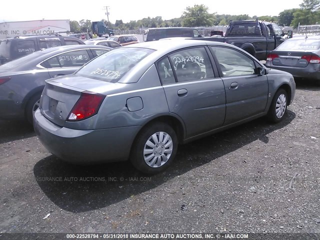 1G8AJ52F74Z176586 - 2004 SATURN ION LEVEL 2 GRAY photo 4