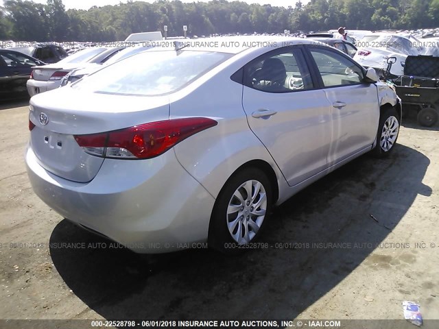 KMHDH4AE0CU232764 - 2012 HYUNDAI ELANTRA GLS/LIMITED SILVER photo 4