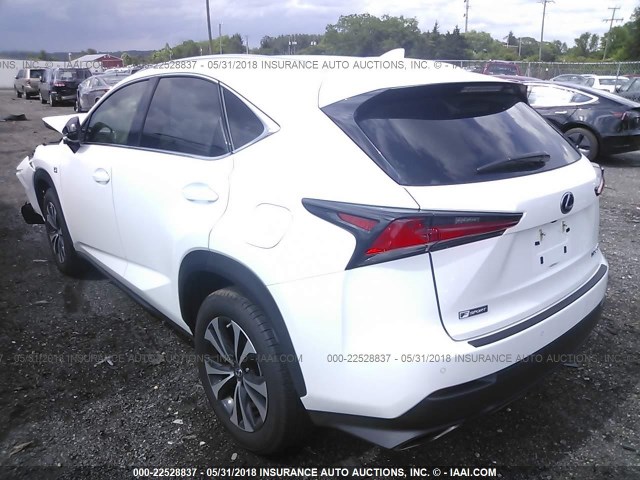 JTJBARBZ3J2149866 - 2018 LEXUS NX 300/BASE/F SPORT WHITE photo 3